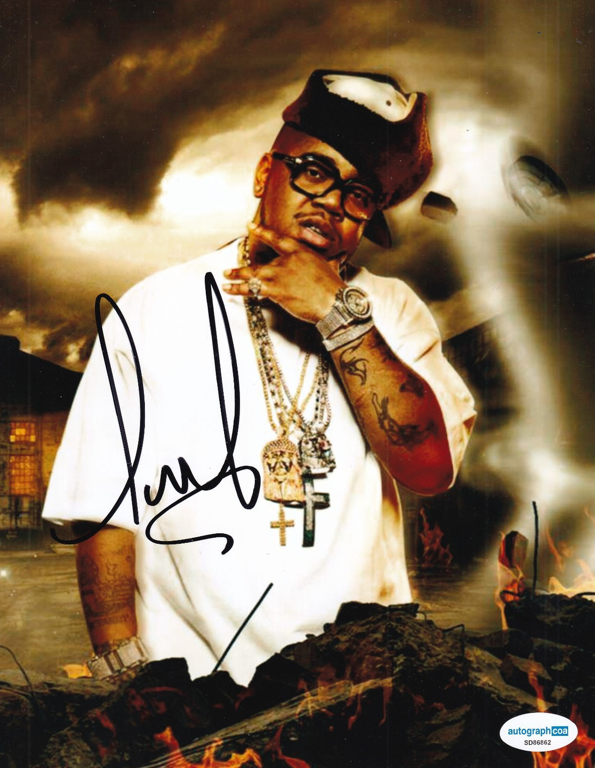 TWISTA signed (KAMIKAZE) autographed Rapper music 8X10 photo ACOA SD86862