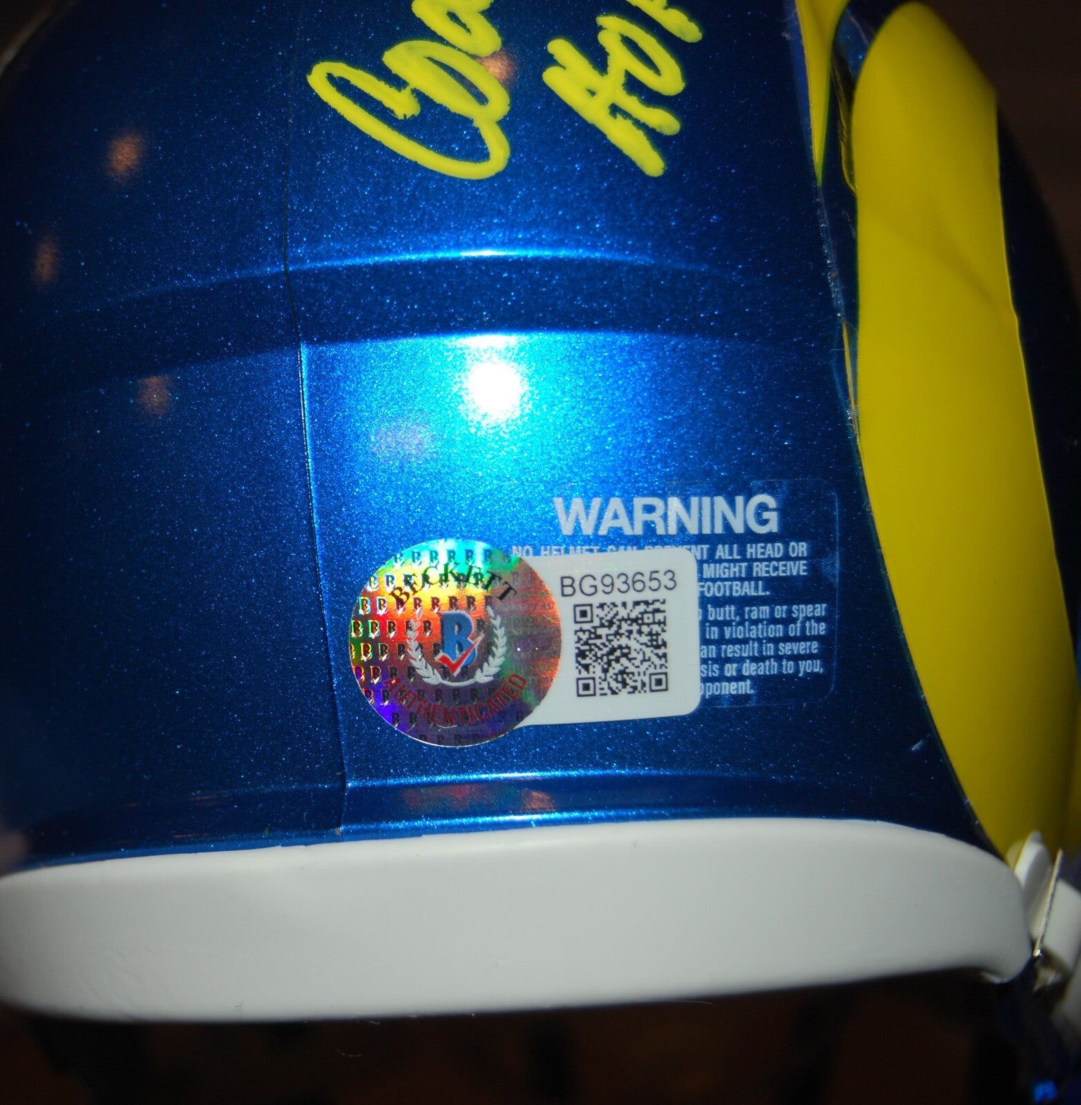 DICK VERMEIL signed (ST LOUIS RAMS) mini football helmet BECKETT BAS BG93653