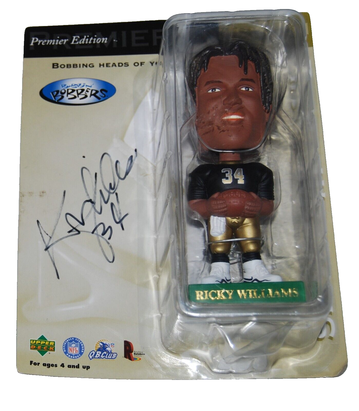 RICKY WILLIAMS signed (NEW ORLEANS SAINTS) Football bobble head BECKETT BL52198