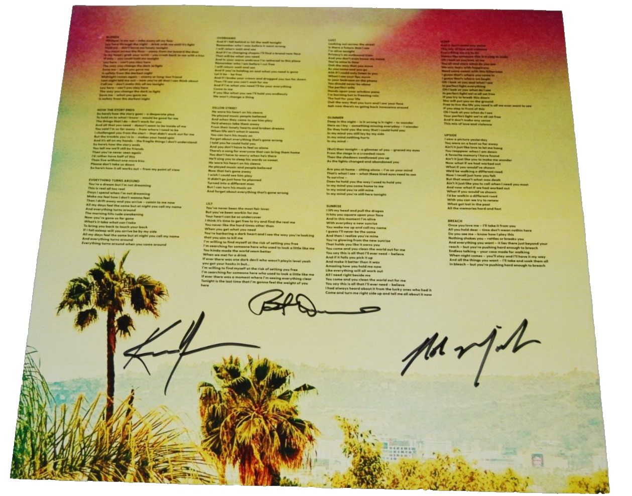 KEANU REEVES signed (DOGSTAR) Music Album Record LP Sheet BECKETT BAS AC76529