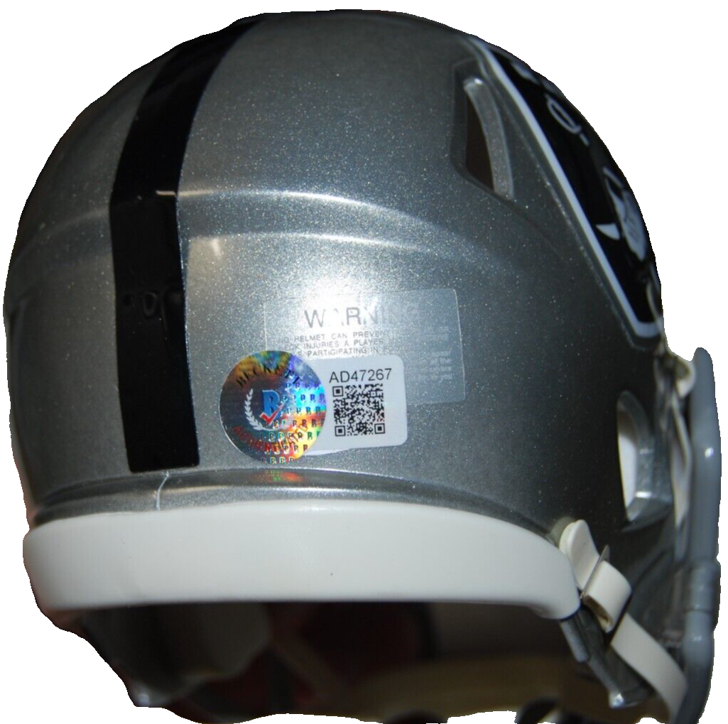 ANTONIO PIERCE signed (LAS VEGAS RAIDERS) mini football helmet BECKETT AD47267