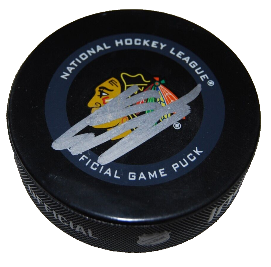 CONNOR BEDARD signed (CHICAGO BLACKHAWKS) Official Game puck BECKETT BAS AE14710