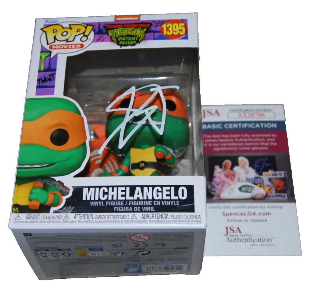 SHAMON BROWN signed (TMNT) #1395 Michelangelo Turtles Funko Pop #1559 JSAAX28786