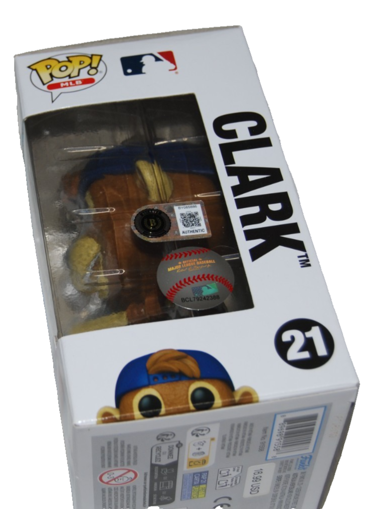 PAT HUGHES signed (CLARK) Mascot WRIGLEY CUBS Funko Pop #21 BECKETT BY085886