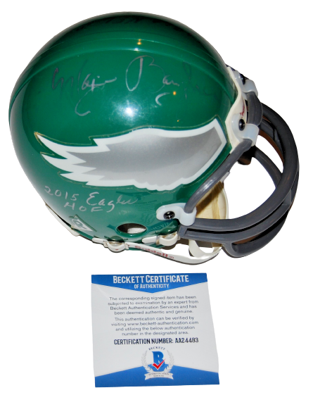 MAXIE BAUGHAN signed (PHILADELPHIA EAGLES) mini football helmet BECKETT AA24483