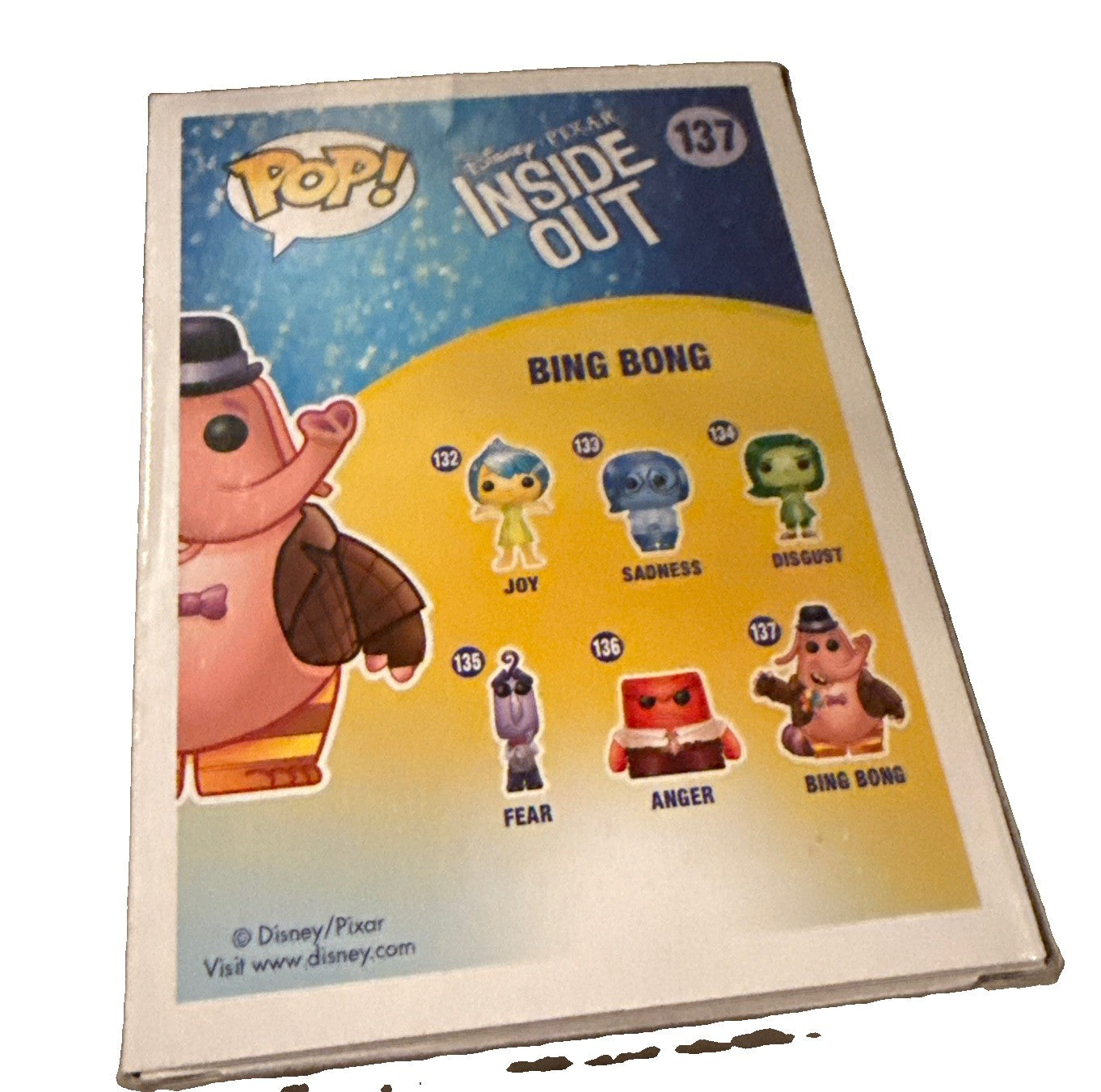 RICHARD KIND signed (INSIDE OUT Bing Bong Disney Funko Pop #137 BECKETT BY085874