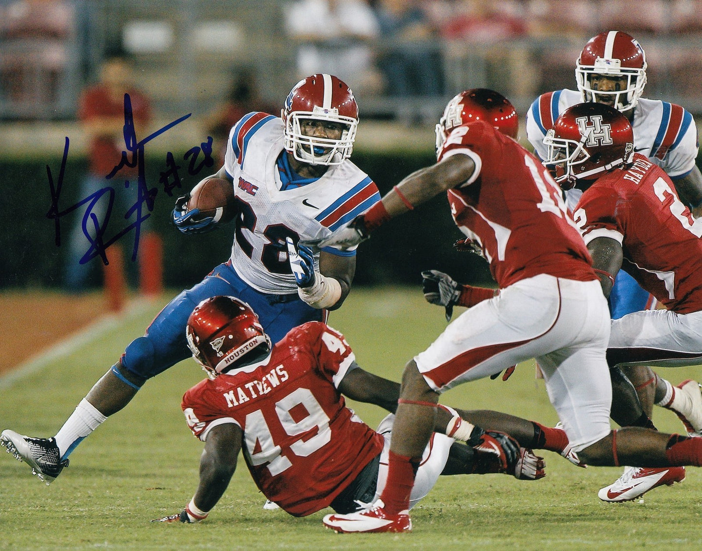 KENNETH DIXON signed *LOUISIANA TECH* 8X10 photo BALTIMORE RAVENS W/COA #1