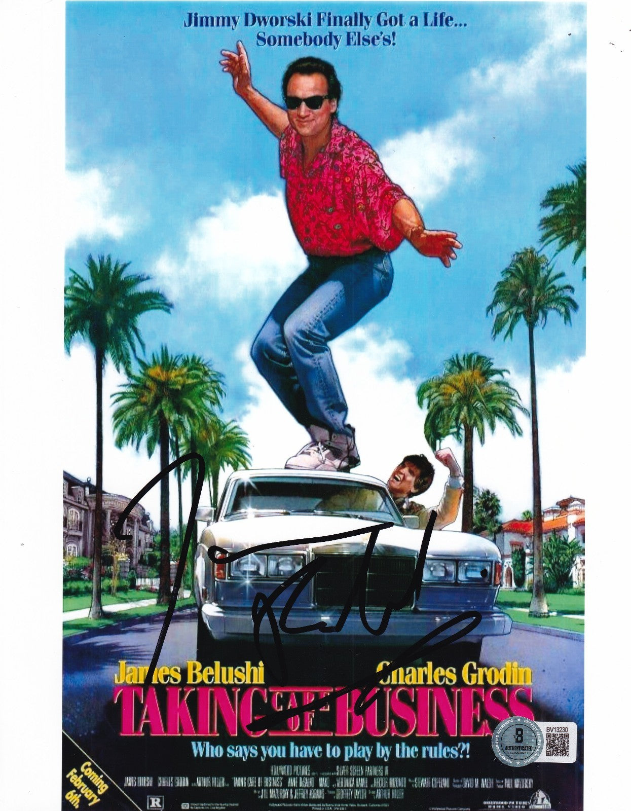 JIM BELUSHI signed (TAKING CARE OF BUSINESS) Movie 8X10 photo BECKETT BV13230