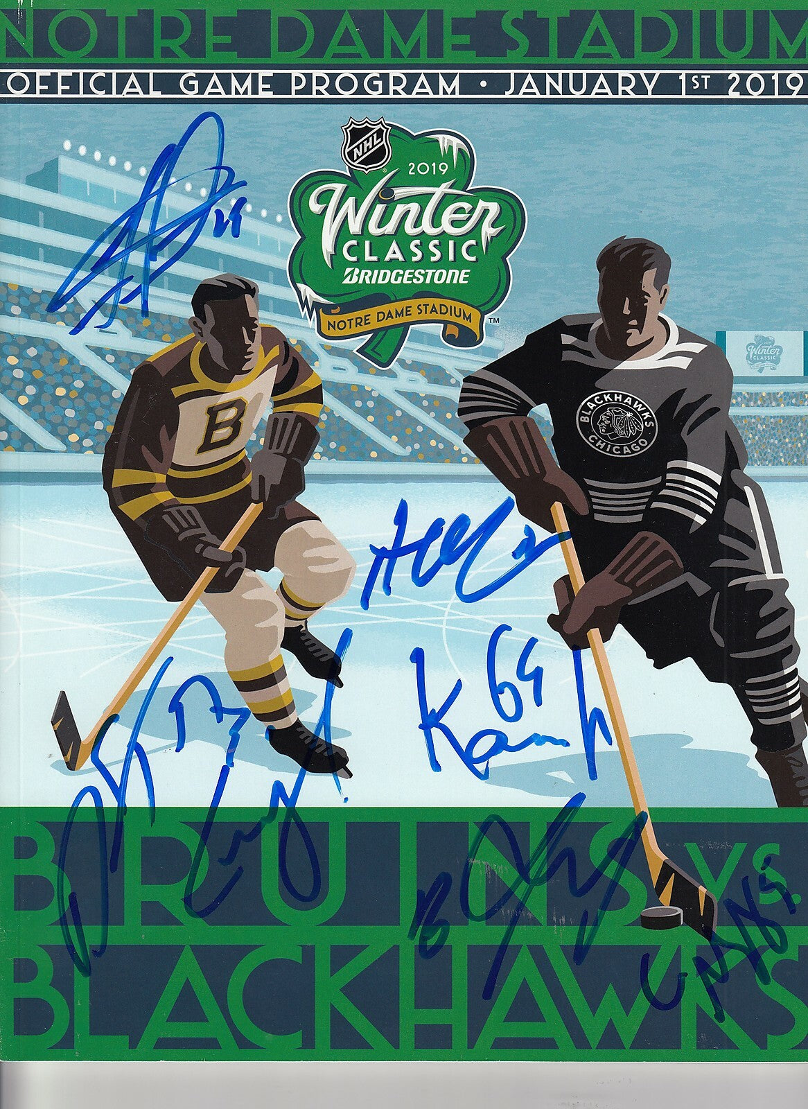 2019 CHICAGO BLACKHAWKS signed (WINTER CLASSIC) Game program W/COA -TOEWS- #1