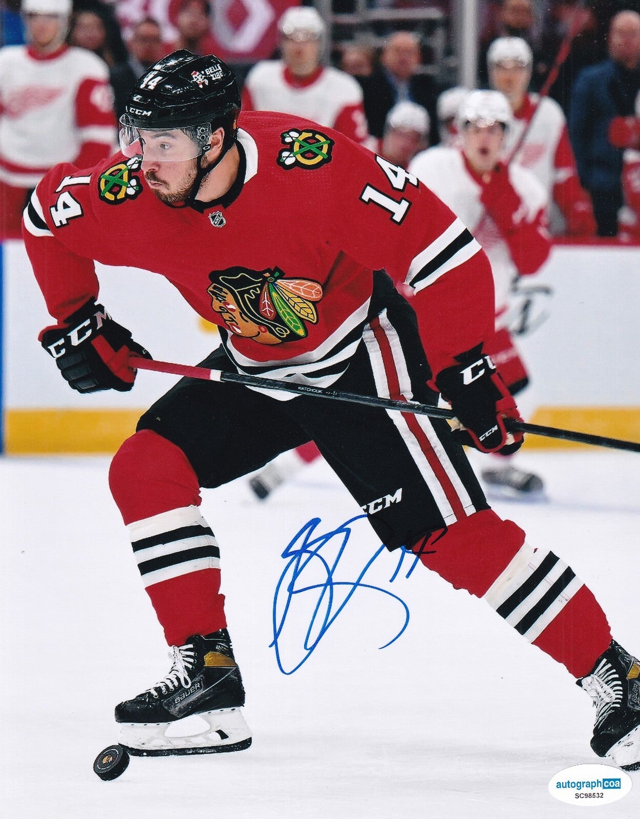 BORIS KATCHOUK signed (CHICAGO BLACKHAWKS) Hockey 8X10 photo ACOA SC98532