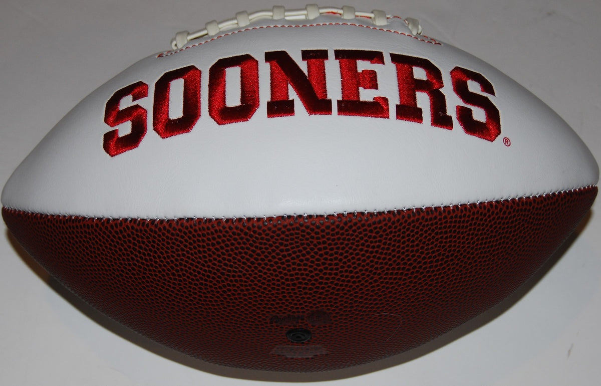 JADON HASELWOOD signed (OKLAHOMA SOONERS) team logo full size football W/COA C