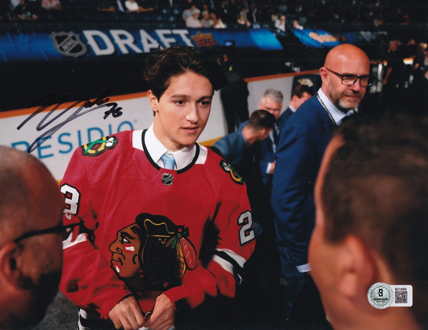 NICK LARDIS signed (CHICAGO BLACKHAWKS) Hockey 8X10 photo BECKETT BU14999