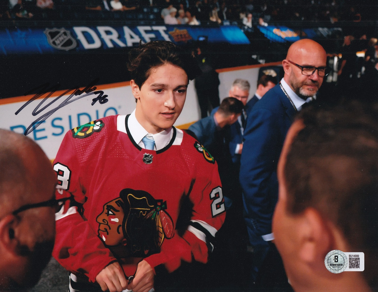 NICK LARDIS signed (CHICAGO BLACKHAWKS) Hockey 8X10 photo BECKETT BU14999