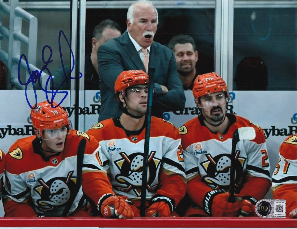 JOEL QUENNEVILLE signed (ANAHEIM DUCKS) Hockey 8X10 photo BECKETT BY0857783