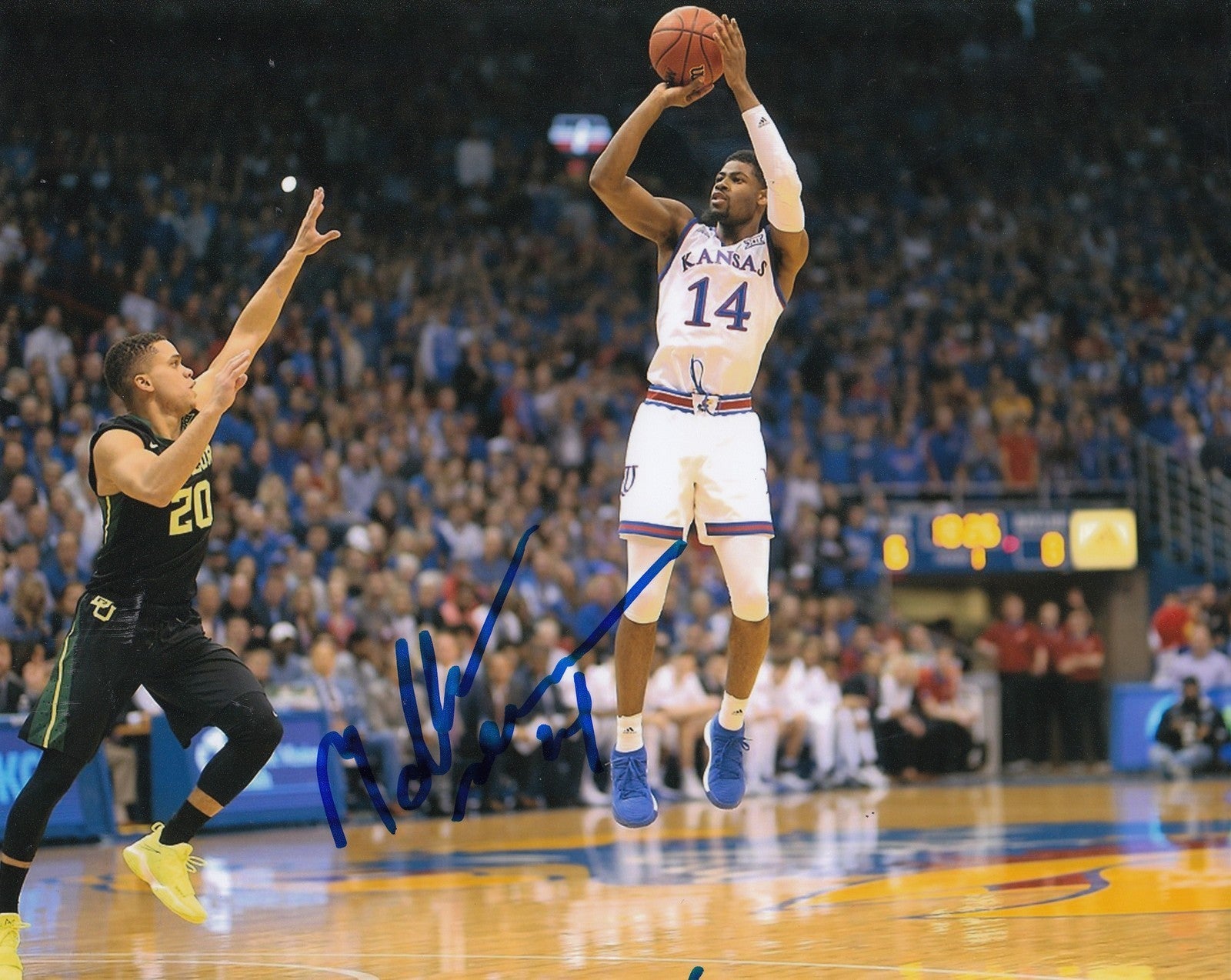MALIK NEWMAN signed (KANSAS JAYHAWKS) Basketball NBA 8X10 photo W/COA #1