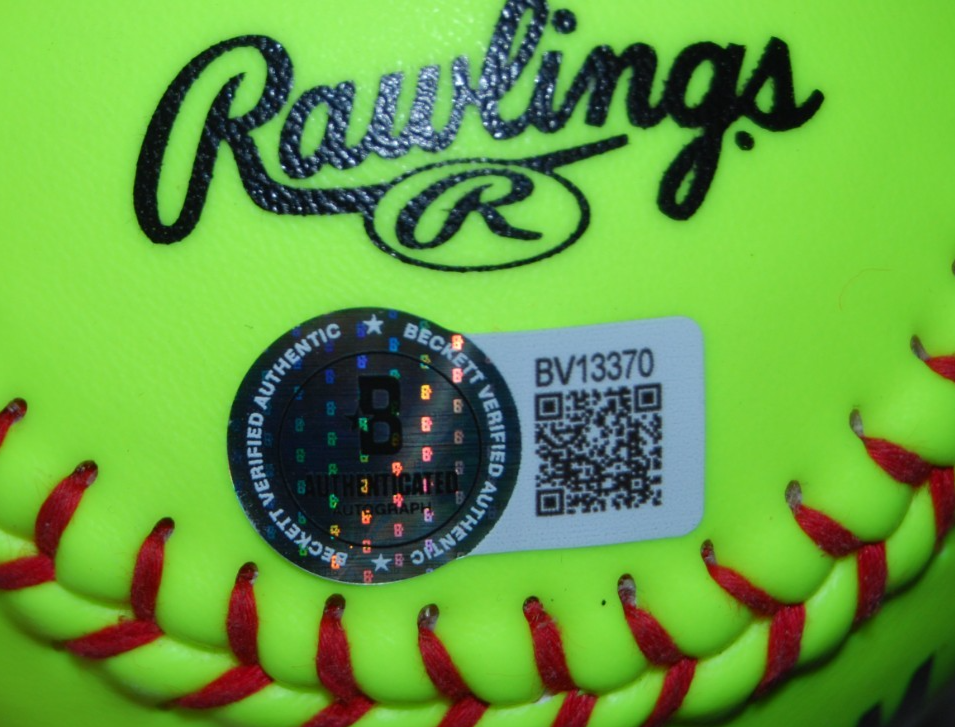 TIARE JENNINGS signed (VOLTS) OKLAHOMA SOONERS Softball 12" BECKETT BAS BV13370