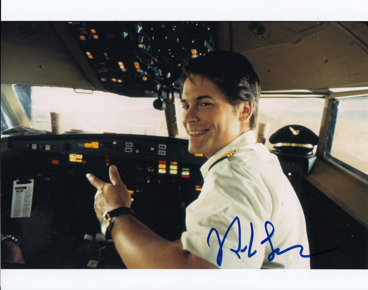 ROB LOWE signed (VIEW FROM THE TOP) 8X10 photo *CO-PILOT STEVE BENCH PROOF W/COA