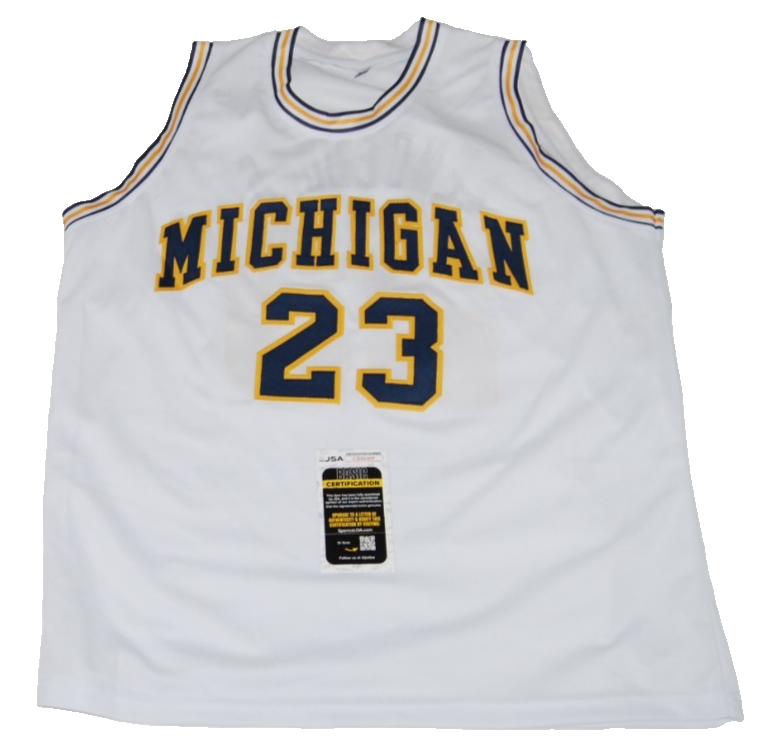 YAXEL LENDEBORG signed (Michigan Wolverines) basketball jersey JSA CR86049