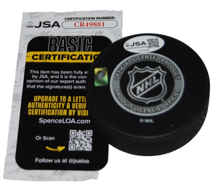 CONNOR BEDARD signed (CHICAGO BLACKHAWKS) 2023 Nashville Draft puck JSA CR49881