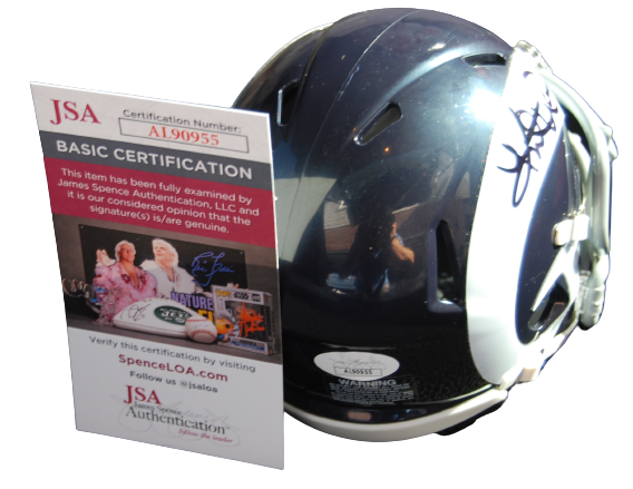 KURT WARNER signed (ST LOUIS RAMS) Throwback mini football helmet JSA AL90955