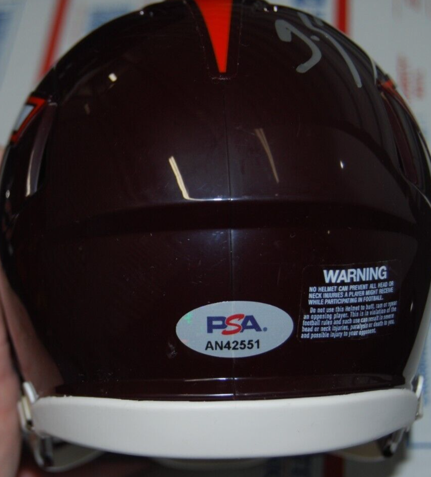 TREMAINE EDMUNDS signed (VIRIGNIA TECH HOKIES) mini helmet PSA/DNA AN42551