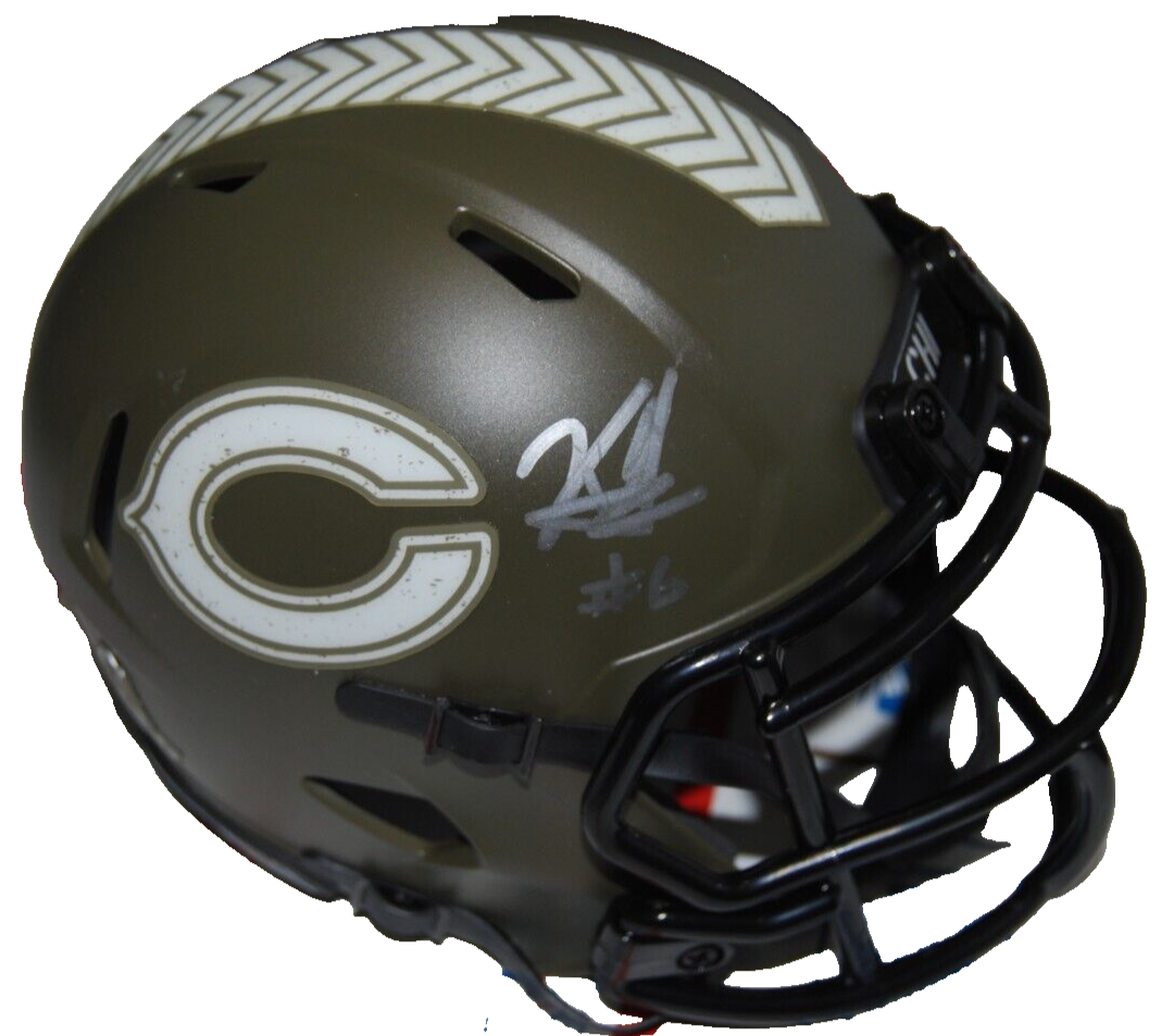 KYLER GORDON signed (CHICAGO BEARS Salute mini football helmet PSA/DNA AN42549