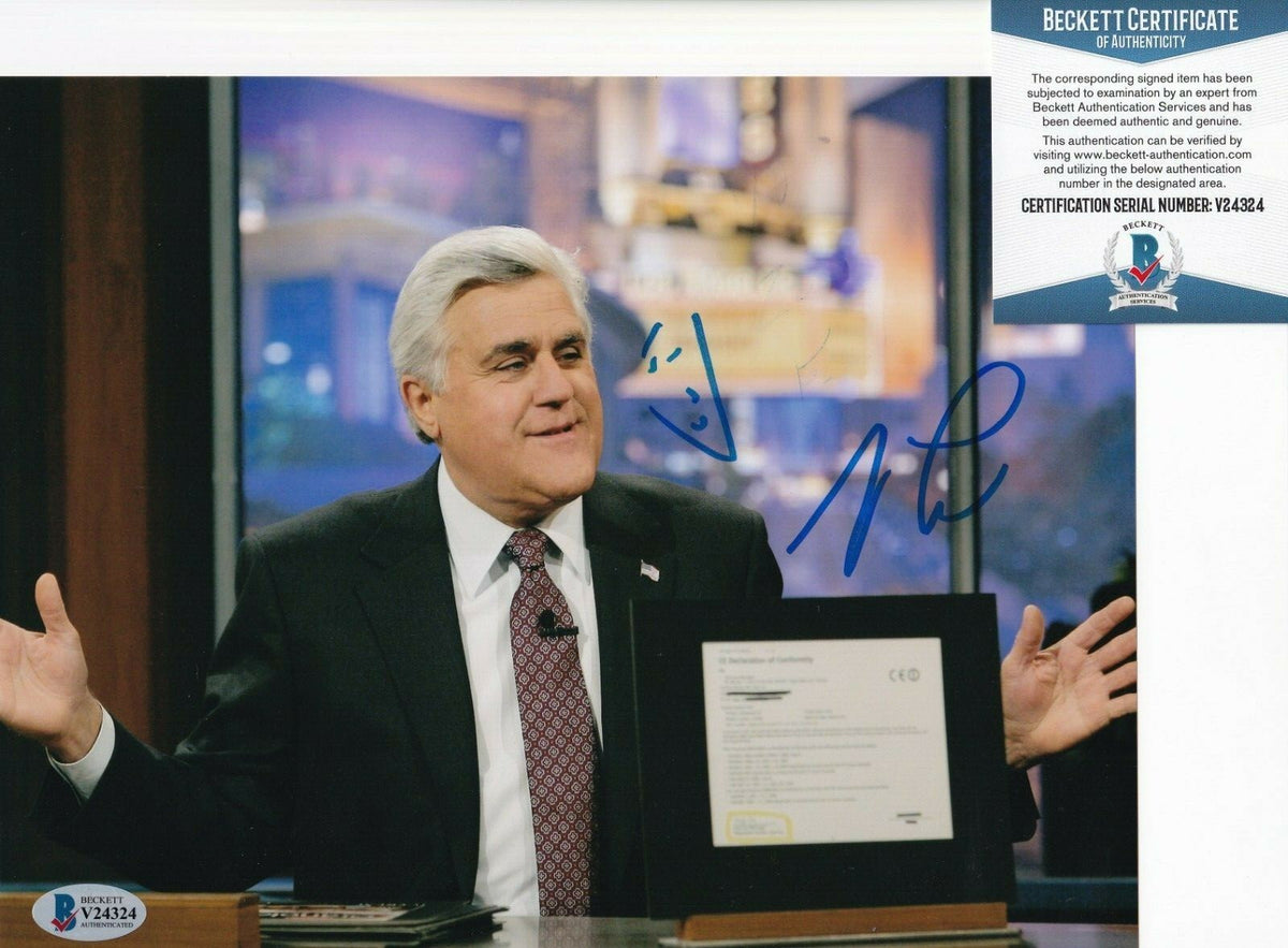 JAY LENO signed (THE TONIGHT SHOW) TV Host autographed 8X10 photo BECKETT V24324