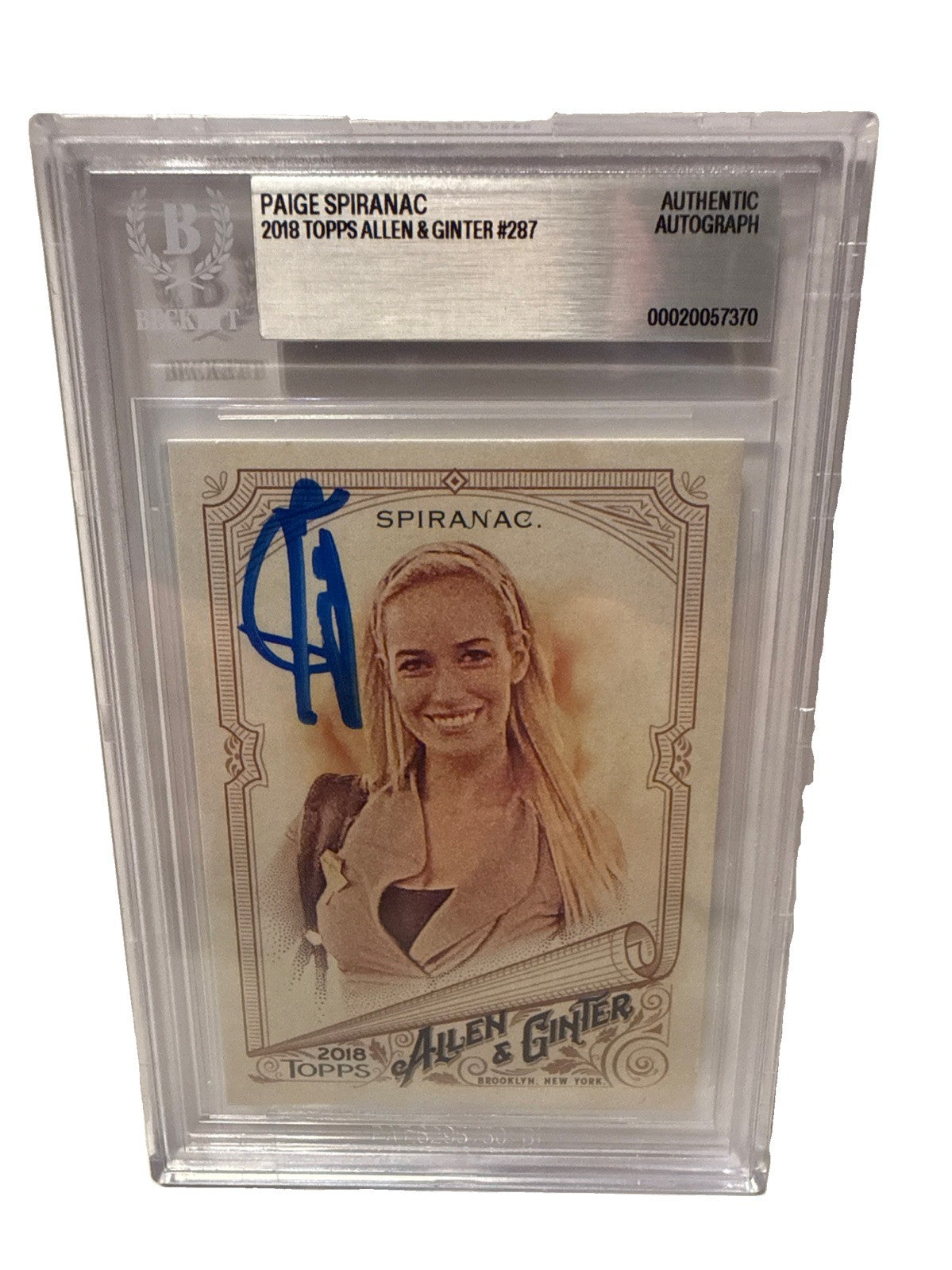 PAIGE SPIRANAC signed 2018 Topps Allen & Ginter Golf Card Beckett 00020057370