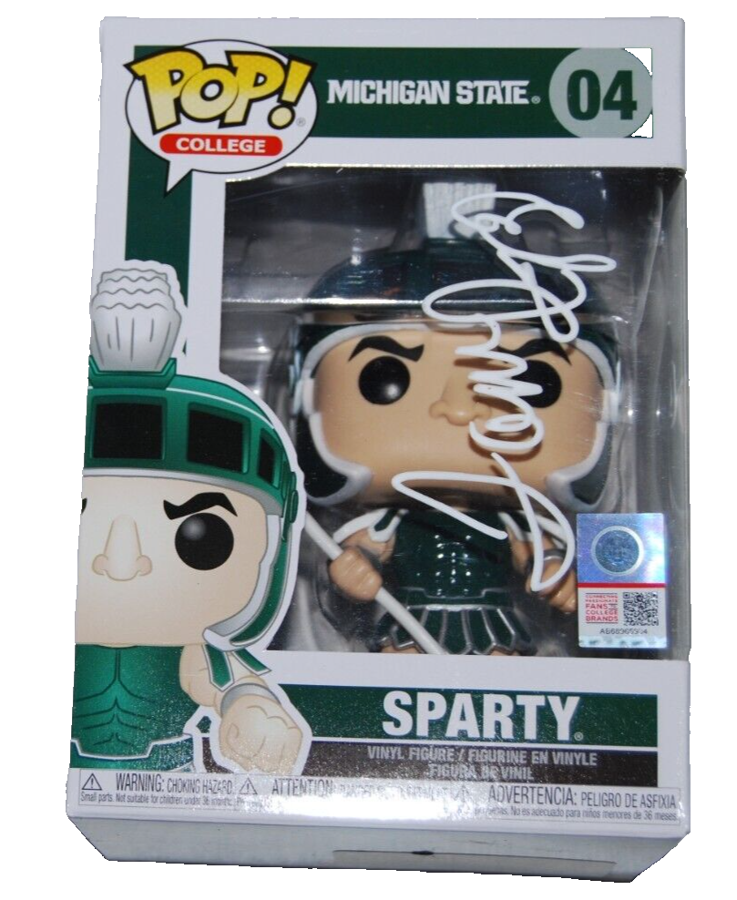 TOM IZZO signed (MICHIGAN STATE SPARTANS) Sparty #04 Funko Pop BECKETT BR32948
