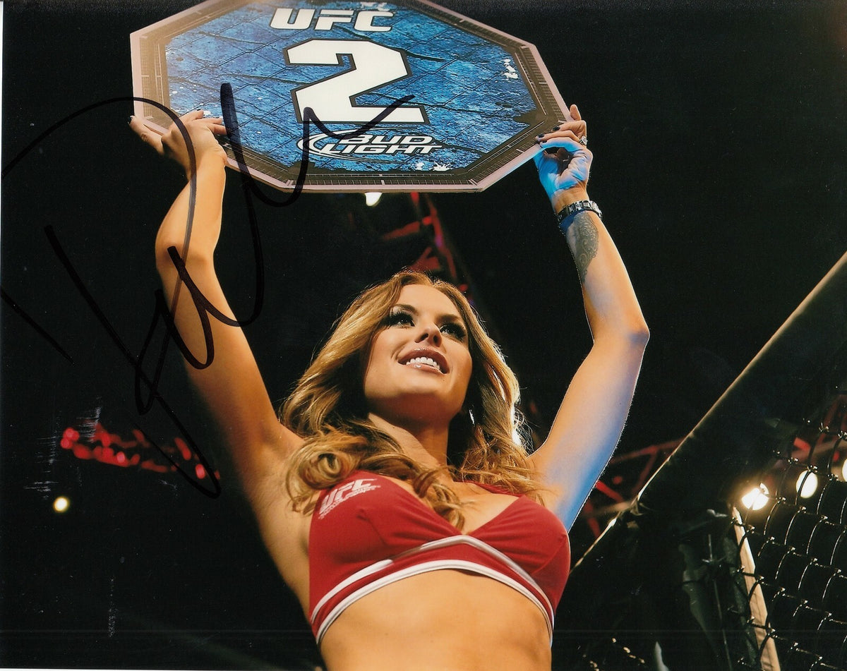 BRITTNEY PALMER signed (UFC) Sexy Hot Ringcard Girl 8X10 photo *PROOF* W/COA #2