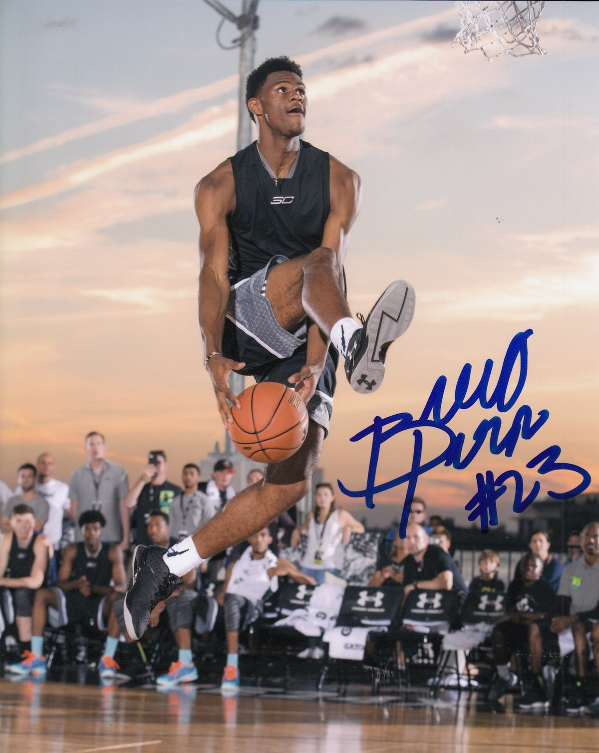 BILLY PRESTON signed (KANSAS JAYHAWKS) basketball 8X10 photo *PROOF* W/COA #5