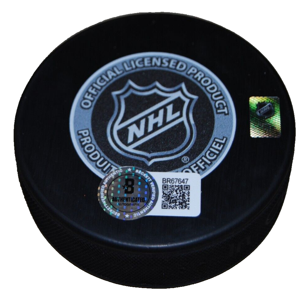 CHRIS CHELIOS signed (DETROIT RED WINGS) Stanley Cup hockey puck BECKETT BR67647