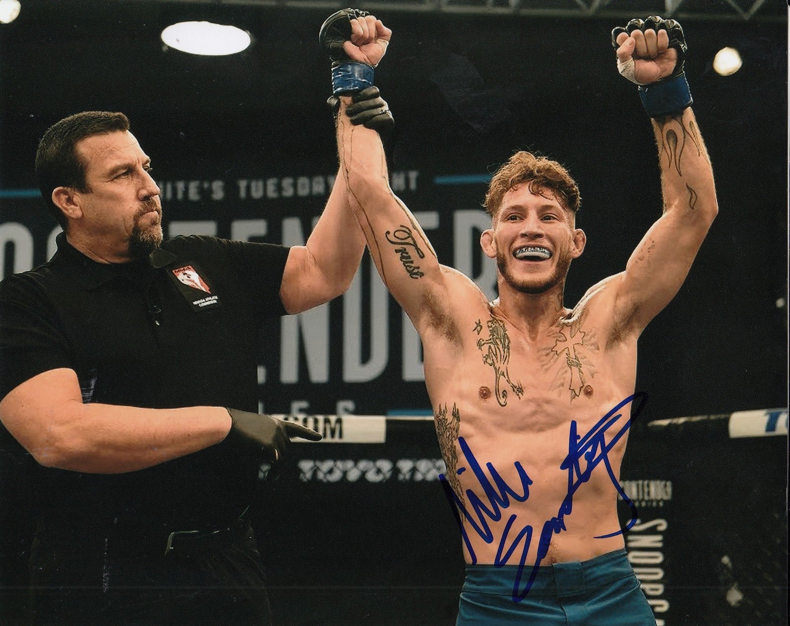 MIKE "LITTLE BULLY" SANTIAGO signed (UFC) MMA FIGHTING 8X10 photo W/COA