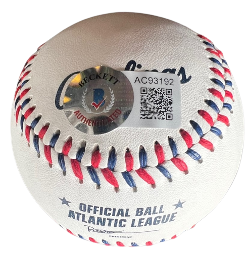 BEN GRIEVE signed (OAKLAND ATHLETICS) Atlantic League baseball BECKETT AC93192