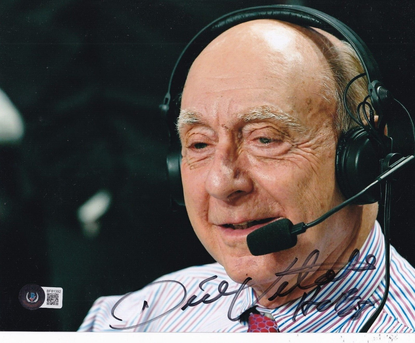 DICK VITALE signed (ESPN NCAA COLLEGE) basketball 8X10 photo BECKETT BF81392