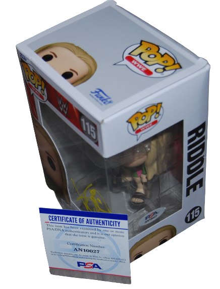 MATT RIDDLE signed (WWE) WRESLTING autographed #115 Funko Pop PSA/DNA AN10027