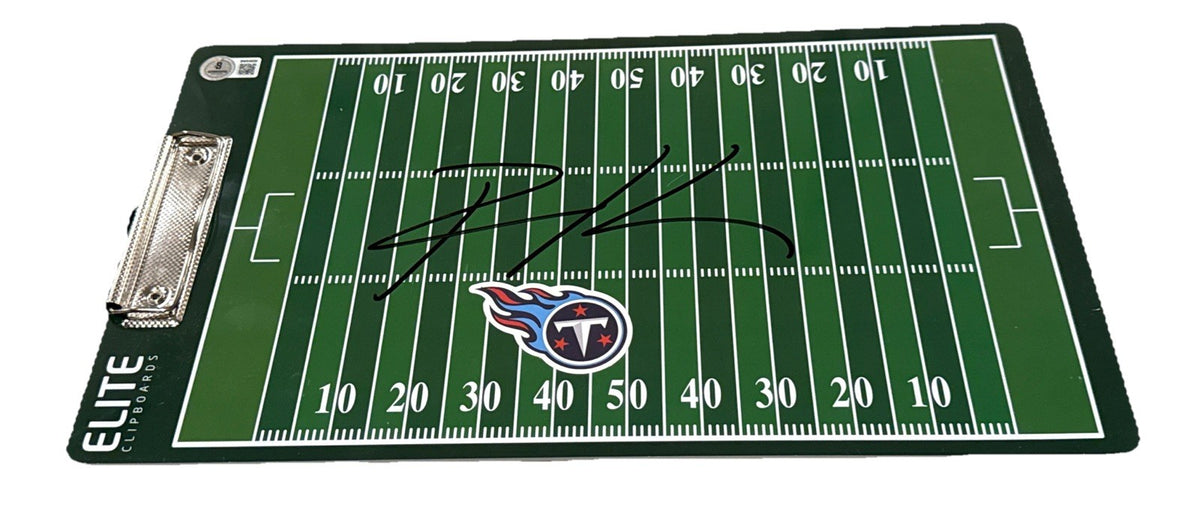 ROBERT SALEH signed (TENNESSEE TITANS) Coaches clipboard BECKETT BAS BW54030