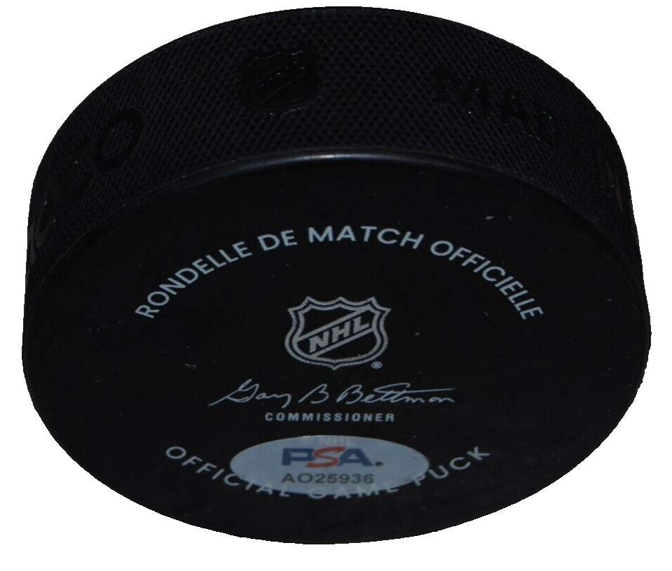 ARTYOM LEVSHUNOV signed (CHICAGO BLACKHAWKS) official game puck PSA/DNA AQ25936