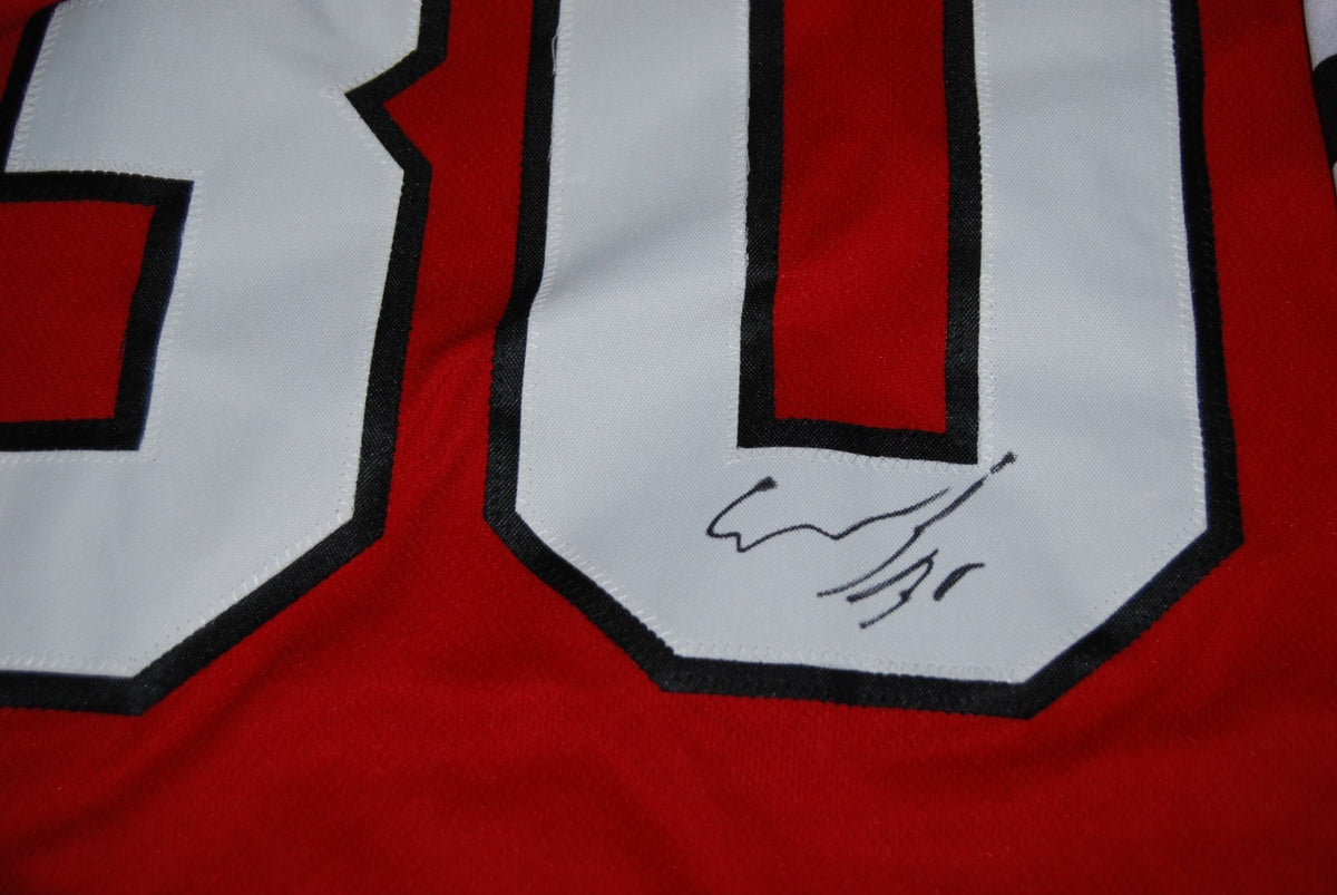 SPENCER KNIGHT signed (CHICAGO BLACKHAWKS) custom hockey jersey BECKETT BW61018