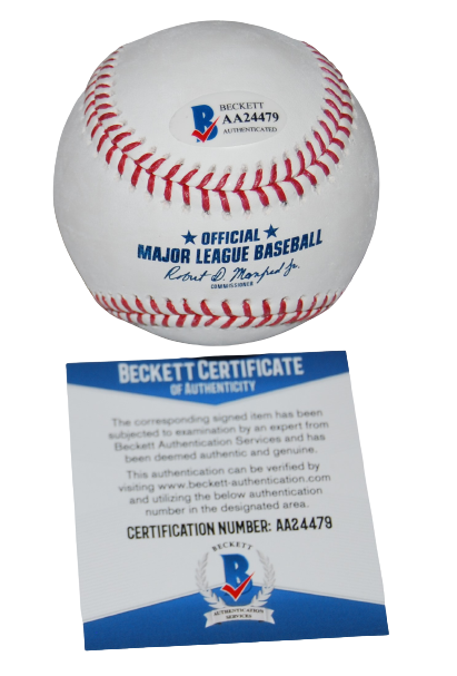 BILL MAZEROSKI signed (PITTSBURGH PIRATES) HOF LOGO OML baseball BECKETT AA24479