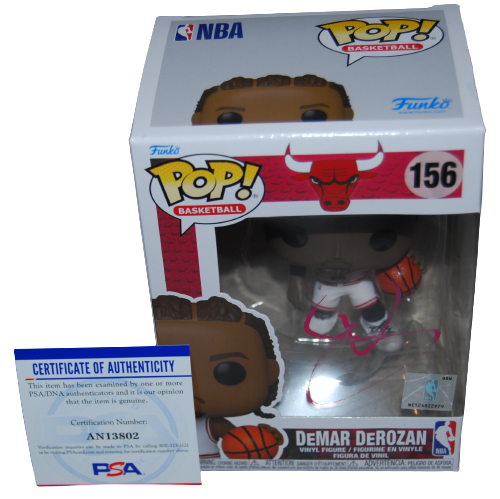 DEMAR DEROZAN signed (CHICAGO BULLS) Basketball #156 Funko Pop PSA/DNA AN13802