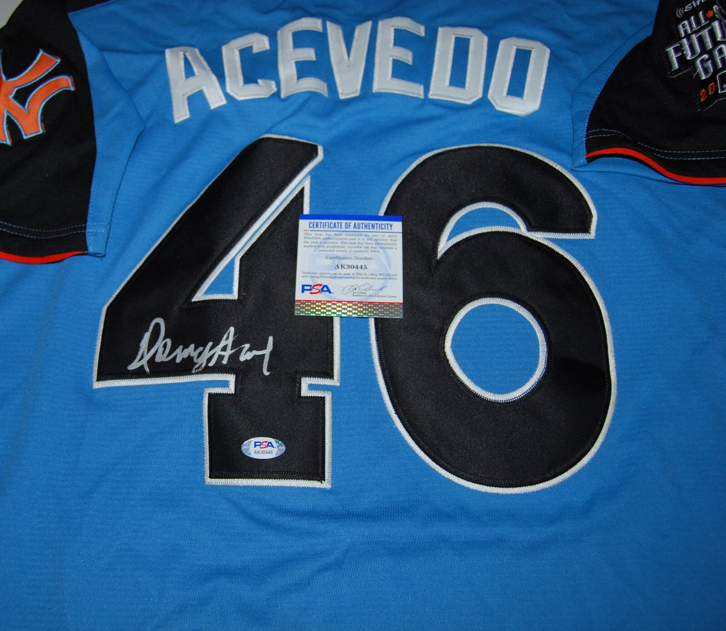 DOMINGO ACEVEDO signed (FUTURES GAME) Oakland Athletics jersey PSA/DNA AK30445
