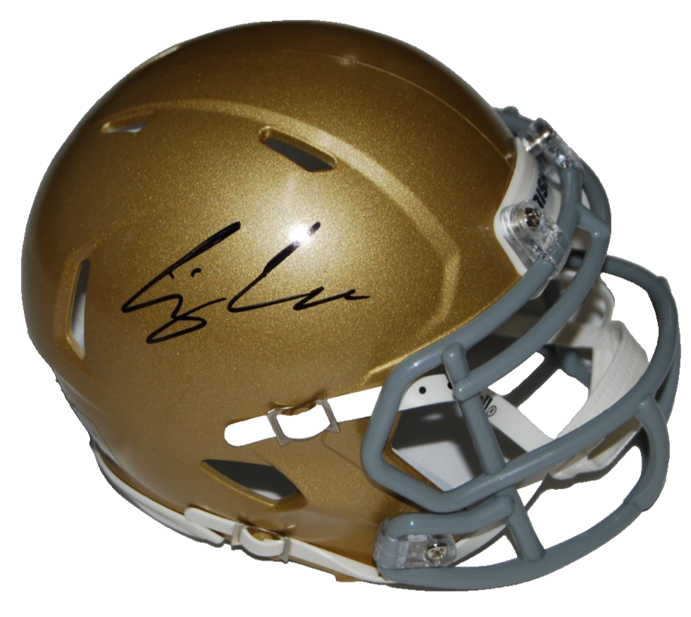 CJ CARR signed (NOTRE DAME FIGHTING IRISH) mini helmet JSA COA CR86364