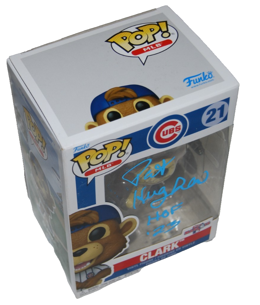 PAT HUGHES signed (CLARK) Mascot WRIGLEY CUBS Funko Pop #21 BECKETT BY085886