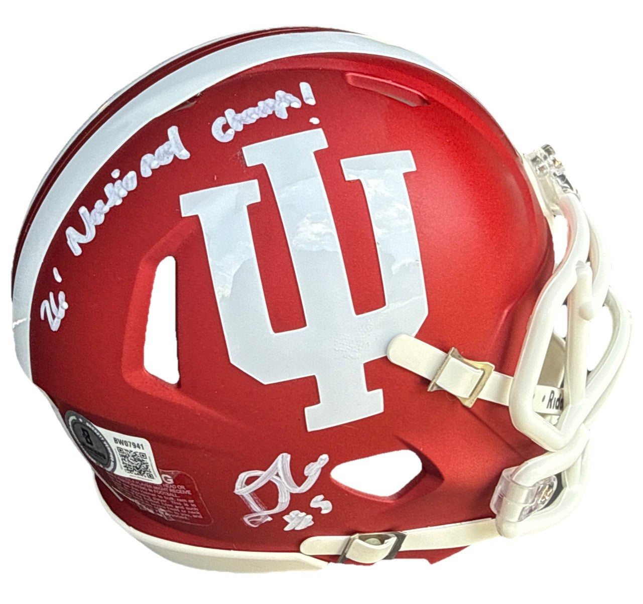 D'ANGELO PONDS signed (INDIANA HOOSIERS) Mini football helmet BECKETT BW07941
