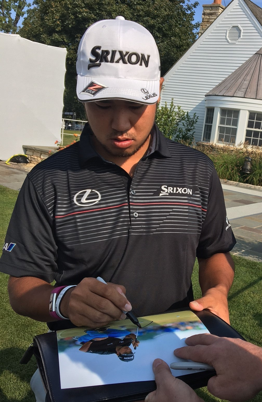 Hideki Matsuyama signed (2017 US OPEN) Golf Pin flag PGA W/COA *PROOF*