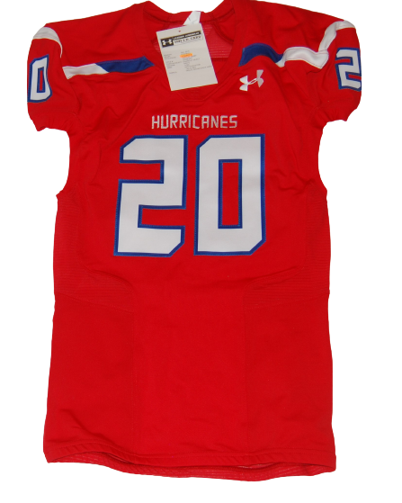 Under Armour Impulse Compfit Hurricanes Large Football Jersey #20 Mens 2018