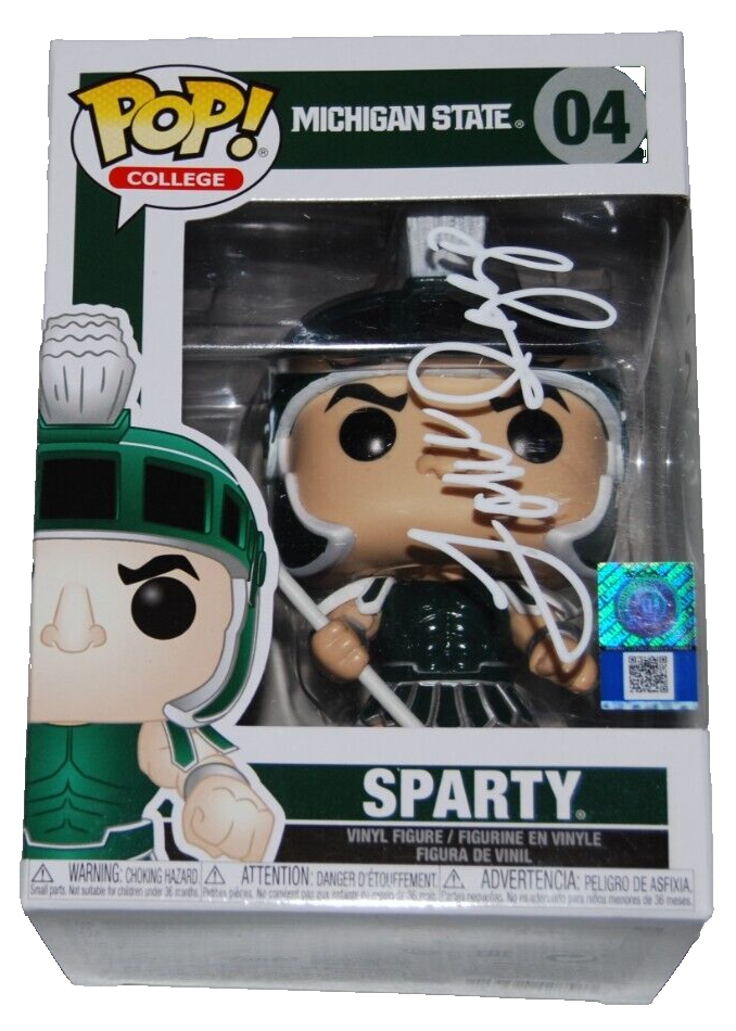TOM IZZO signed (MICHIGAN STATE SPARTANS) Sparty #04 Funko Pop BECKETT BR32946