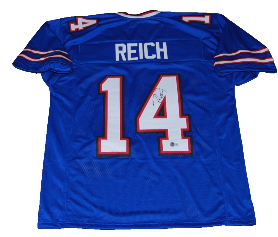 FRANK REICH signed (BUFFALO BILLS) custom football jersey BECKETT BAS BW61038