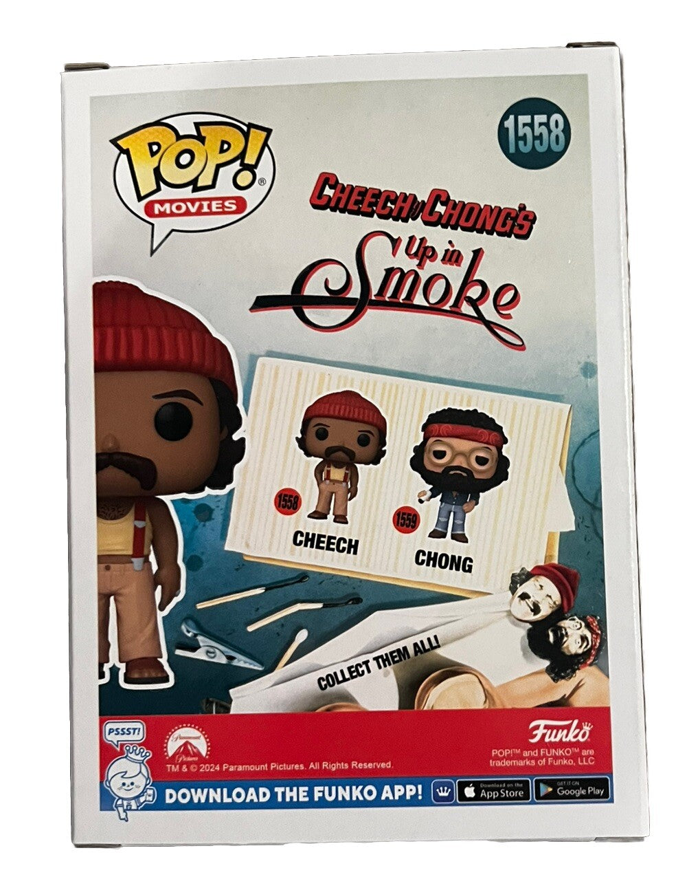 CHEECH MARIN signed  (UP IN SMOKE)  autographed Funko Movie Pop 1558 JSA AY28612